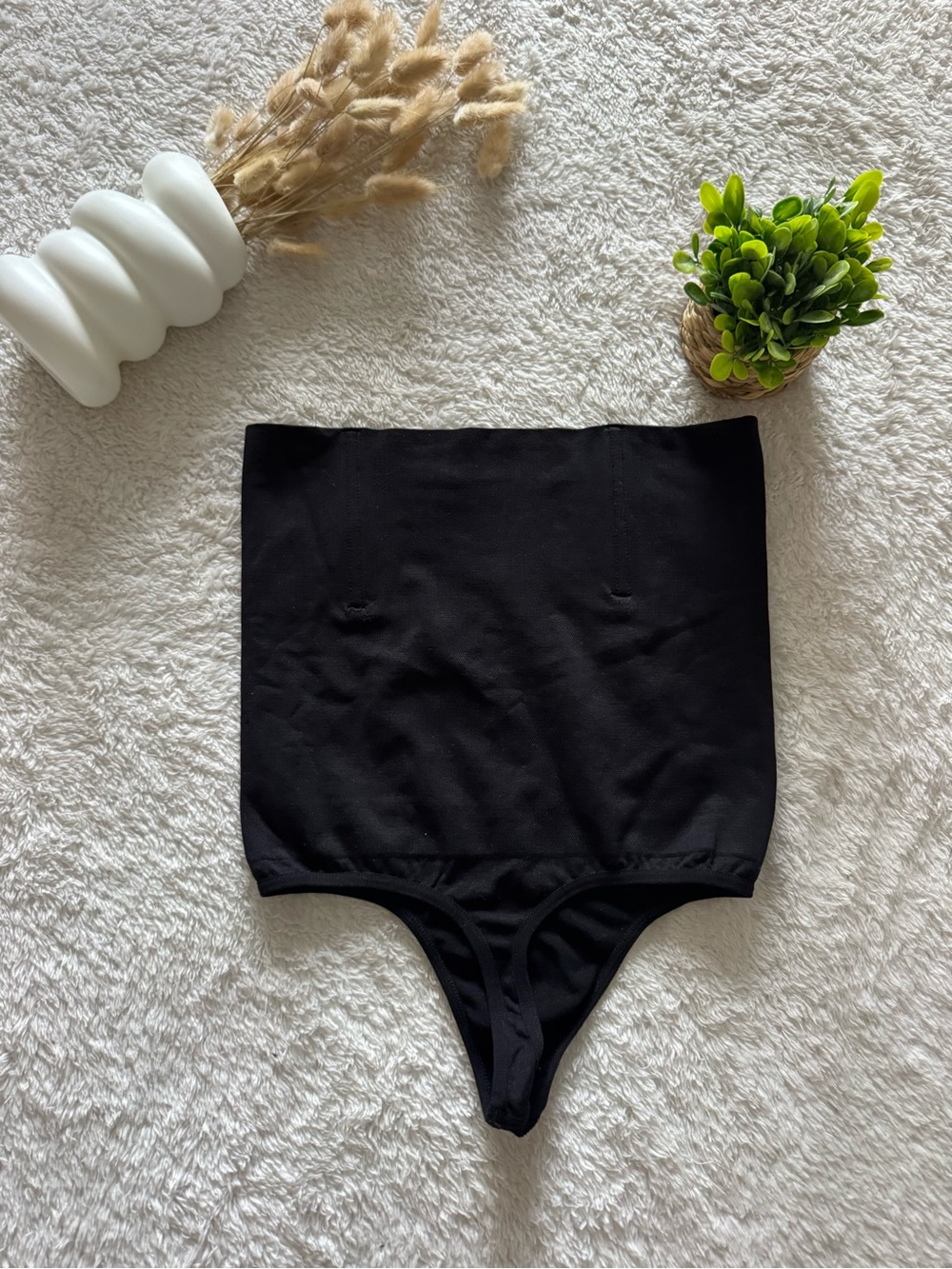 Women’s Black High-Waisted Thong Shapewear with Waist Boning Size XL–XXL – New